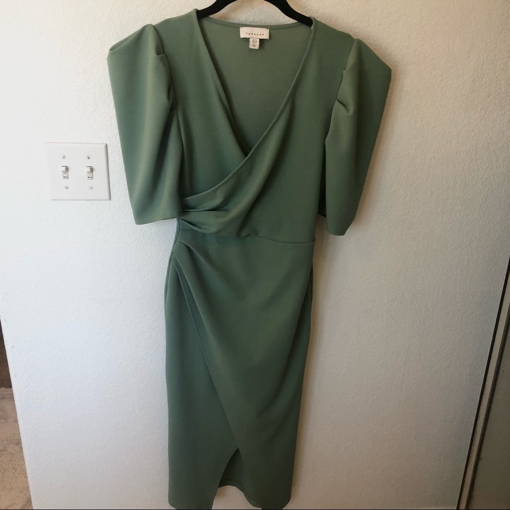 Topshop Fitted Puff Sleeve Dress